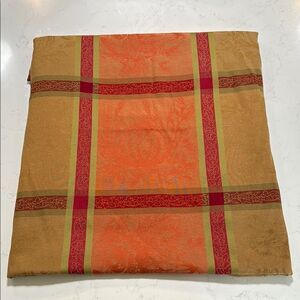 Better Homes and Gardens Orange and Red Plaid Thanksgiving Tablecloth. 60x102 in